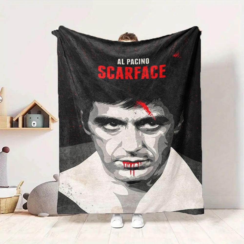 Scarface Poster Flannel Blanket Throw Blanket Soft Warm Sofa Bed Camping Home Decor Unique Christmas Gift C921183