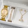 Xiaomi 6PCS/Set Women's Watch Fashion Rhinestone Stainless Steel Band Quartz Watch Jewelry Set Reloj Mujer (Without Box)