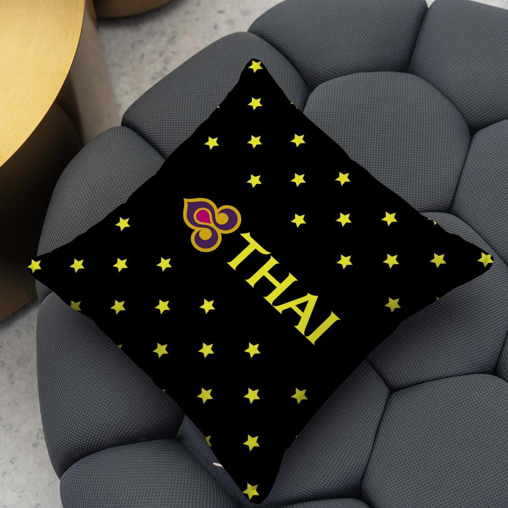 Thai Airways International Наволочка Реверсивная Плюшевая Наволочка Для Подушки Для Автомобиля Дивана Спальни Декоративный Подарок Наволочка