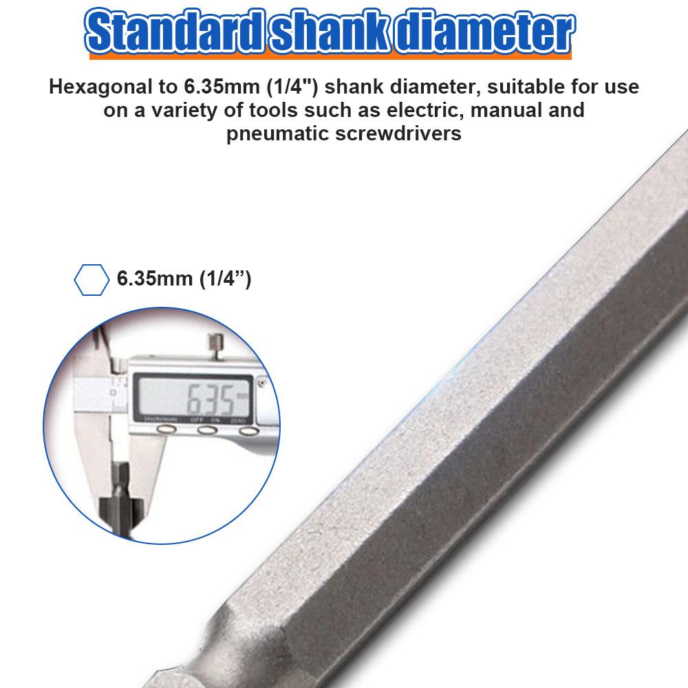 Screwdriver Bit Extension Rod 1/4 Hex Batten Head Quick Change Power Screw Driver Adapter Attachment Long Handle Magnetic Tool