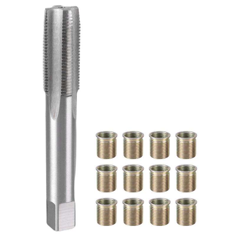 Ремонтный набор для резьбы свечей зажигания, вставки M14x1.25 и метчик M16x1.25, инструмент для ремонта резьбы из нержавеющей стали для автомобильного двигателя