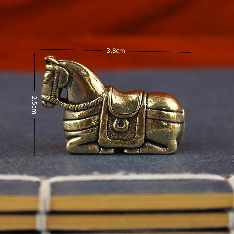 Horse Year Figurine, One Of The Twelve Zodiac Horse Statues, Brass Horse Desktop Ornament, Living Room Table Sculpture