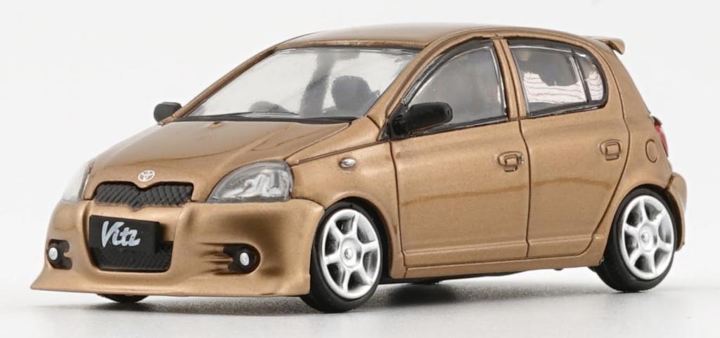 BM CREATIONS Toyota 1998 Gold LHD Finished Product 1/64 Vitz/Echo 5-door
