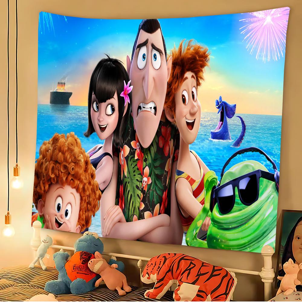 Hotel Transylvania Reusable Backdrop Cloth Animal Printed Background Cloth for Kids Birthday Party Decoration