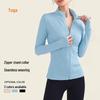 Women's Seamless Zipper Sports Jacket - Long Sleeve Yoga and Running Top with Stand-up Collar