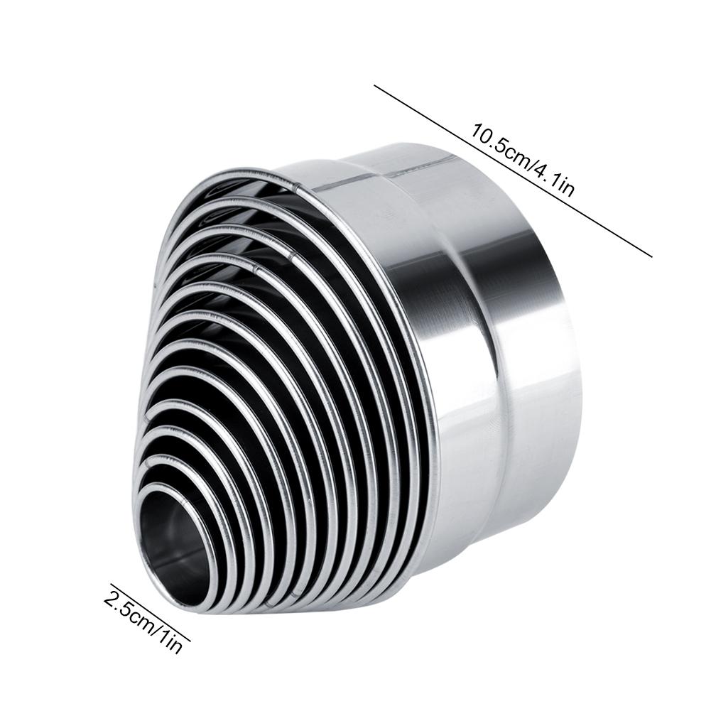 12PCS Stainless Steel Round Cutters Pastry for Baking Dough Mousse Cake Pizza with Premium Rustproof Cylindrical Design