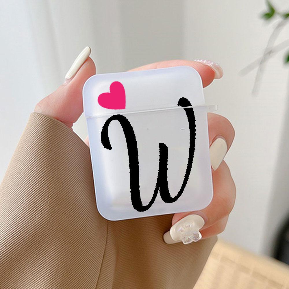 Чехол с начальной буквой A Z и сердцем для наушников Airpods 4-го 3-го Pro 3 2 Чехол для Airpod 2 3 1 Защитный аксессуар Чехол Funda