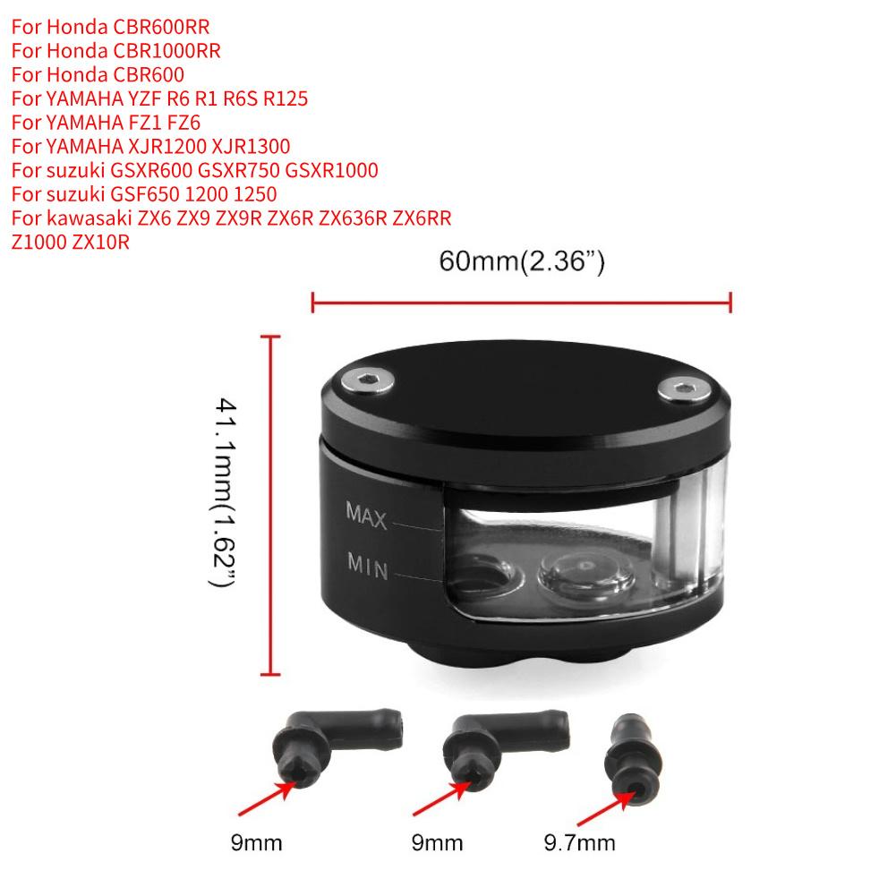 Motorcycle Disc Brake Oil Cup Brake Pump Oil Jug Brake Master Cylinder Fluid Reservoir for Kawasaki ZX6R 98-18 ZX10R 04-18