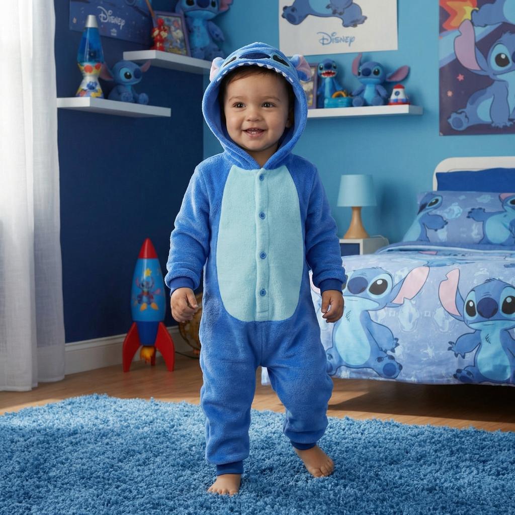Piżama Onesie Przebranie Śpiochy Disney Stitch Niemowlę 100: 85-90 Cm