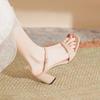 Square Head with Open-toed Cool Slippers, Summer New Thick-heeled High-heeled Women's Sandals