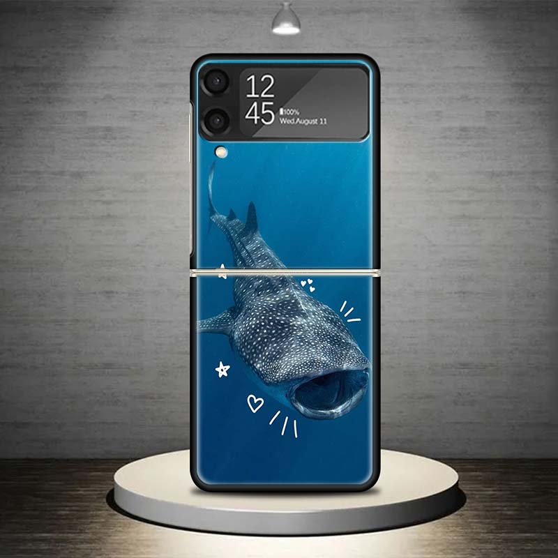 Чехол для телефона Океанская китовая акула для Samsung Galaxy Z Flip 7 6 5 4 3 5G Ударопрочный чехол Z Flip7 Flip6 ZFlip5 Flip3 Flip4 Роскошный She