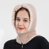 Women's Knitted Hat Autumn and Winter Ear Protection with Wool Thickened One-piece Windproof Bib Headpiece