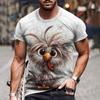 Summer 3d Print Funny Animal Street Casual Short Sleeve Cartoon T-Shirts Fashion Streetwear Men's T-shirts