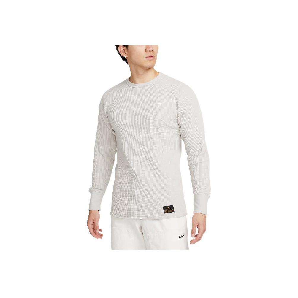 Nike Solid Color Crew Neck Pullover Long Sleeve T-Shirt Men Tops Light-Iron DX0895-012