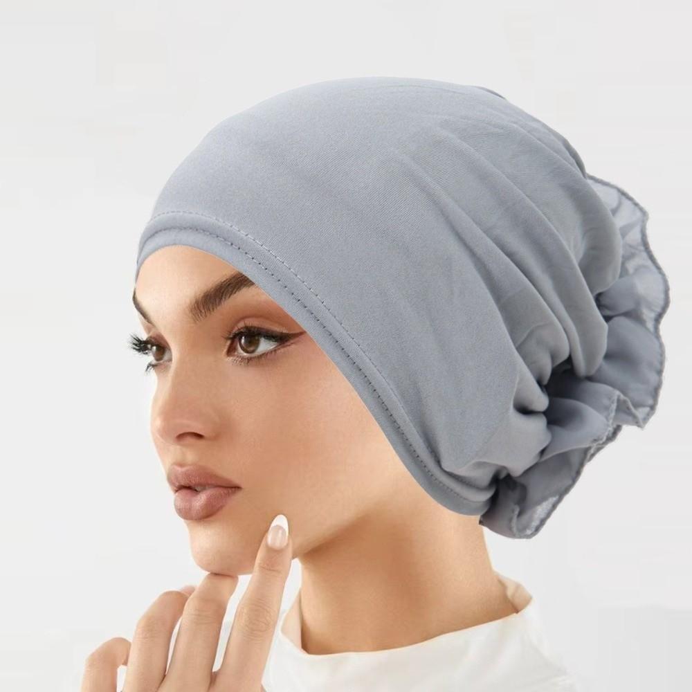 Wrap Style Flower Turban Hat Elastic Islamic Headband Fashion Hijab Caps Hair Loss