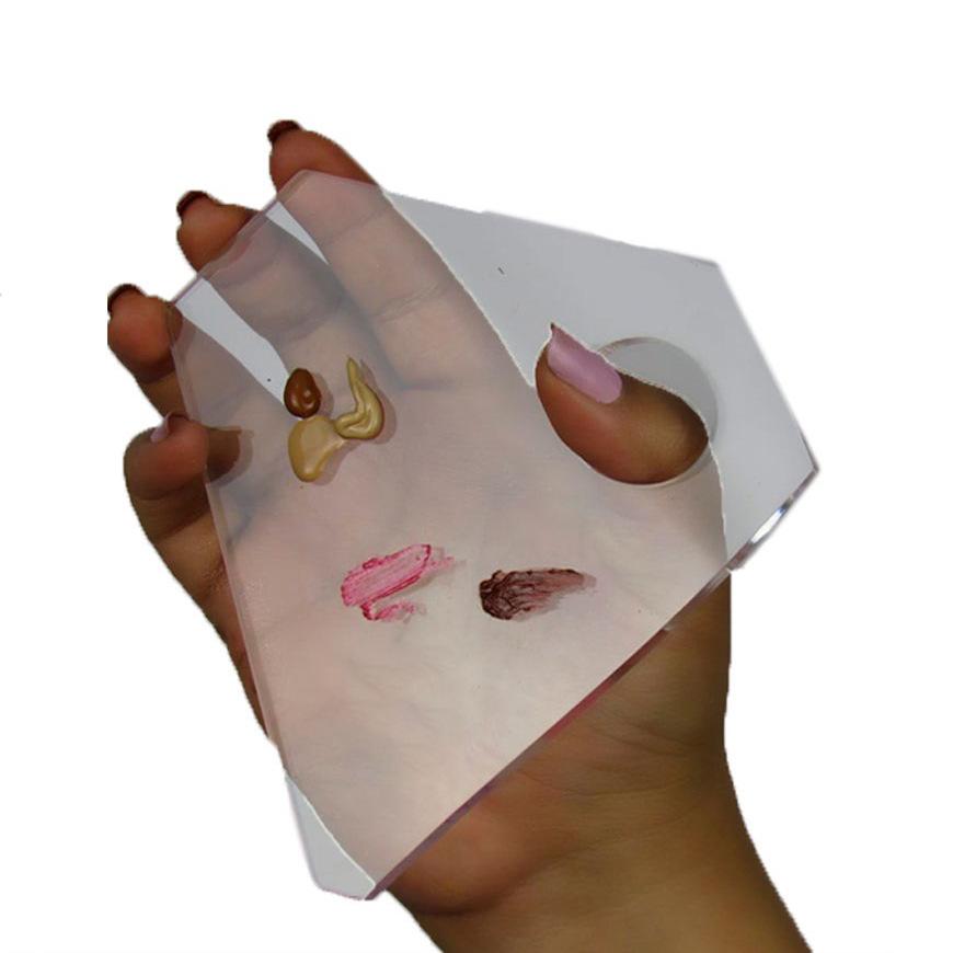 Профессиональная акриловая палитра для макияжа - лоток для смешивания тональной основы с отверстиями для пальцев, различные формы для косметической растушевки и нейл-арта