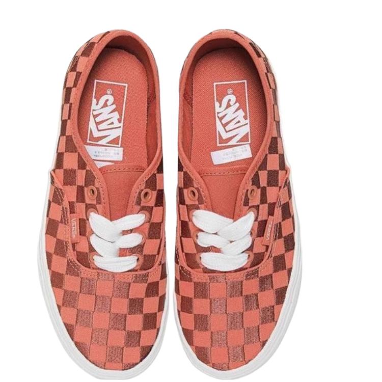 Vans Authentic Embroidered Checkerboard - Orange Unisex Sneakers VN0009PVORA