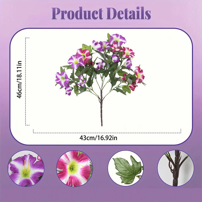 1Pcs Artificial Silk Morning Glory Flowers 43cm Fake Flower Bouquets for Wedding Party Home Decor Balcony Garden Outdoor Decor