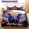 3pcs Custom Name Elephant Bedding Set Duvet Cover Closure Includes 1 Duvet Cover & 2 Pillowcases, Soft and Comfortable for All Seasons.