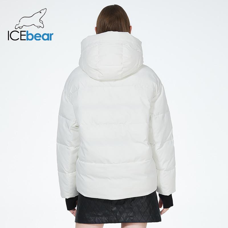 ICEbear 2023 новые зимние куртки, короткие стильные ветрозащитные хлопковые пальто с капюшоном для женщин GWD3708I