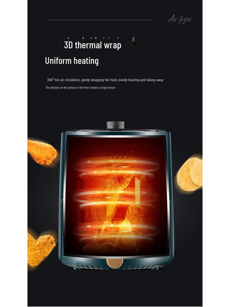 Верблюд 4л Бытовая Бездымная Аэрофритюрница - Механическая Электрическая Фритюрница для Картофеля Фри, Идеальный Подарок.