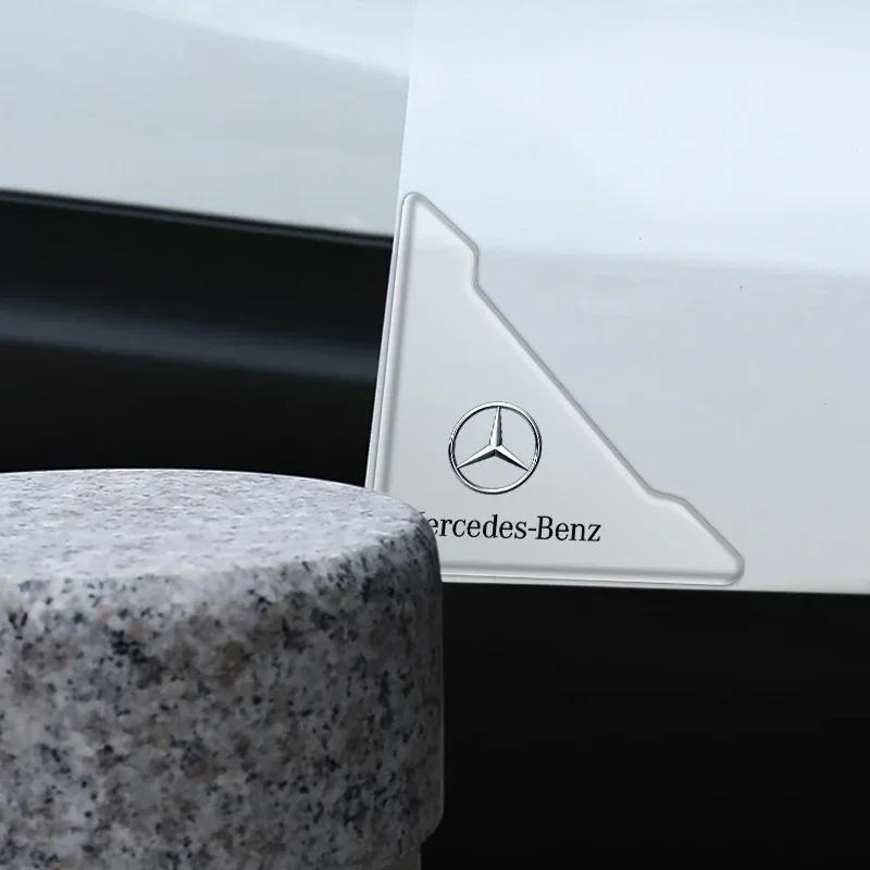 2026 Hot 2Pcs Transparent Car Door Corner Protection Sticker Cover Decal For Mercedes Benz AMG C180 C200 C260 C300 W108 W124 W12