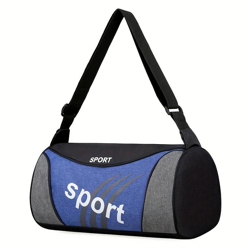 Casual Letter Pattern Cylinder Sports Fitness Bag, Lightweight Large Capacity Luggage Bag, Training Bag for Travel Use
