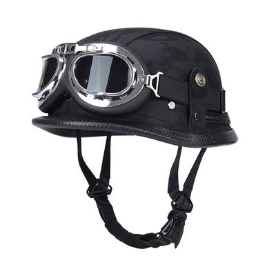 Мотоциклетный полушлем немецкий кожаный винтажный шлем Casco Moto Мотоциклетный открытый шлем байкер пилот