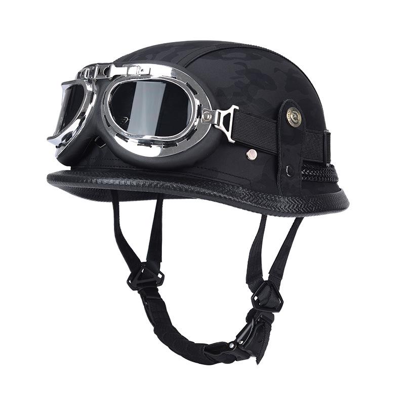 Мотоциклетный полушлем немецкий кожаный винтажный шлем Casco Moto Мотоциклетный открытый шлем байкер