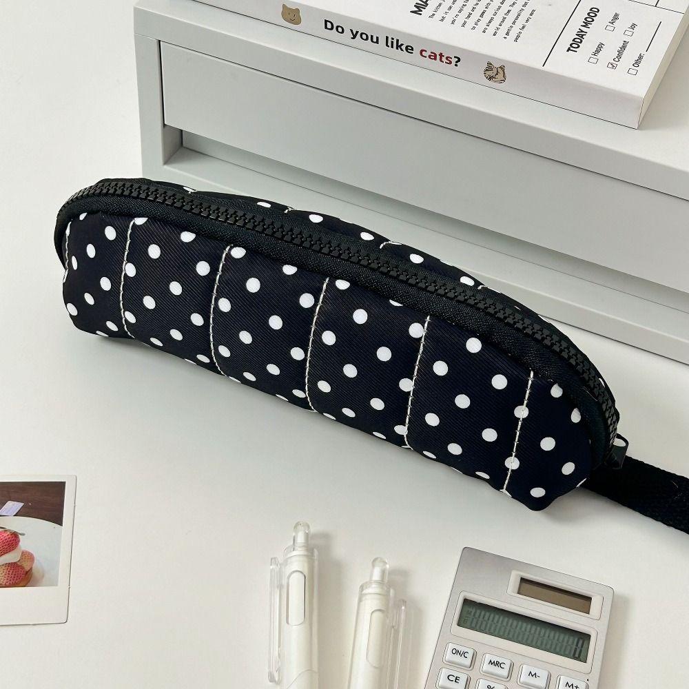 Polka Dot Design Pen Bag Portable Pencil Pouch Stationery Organizer  School Supplies