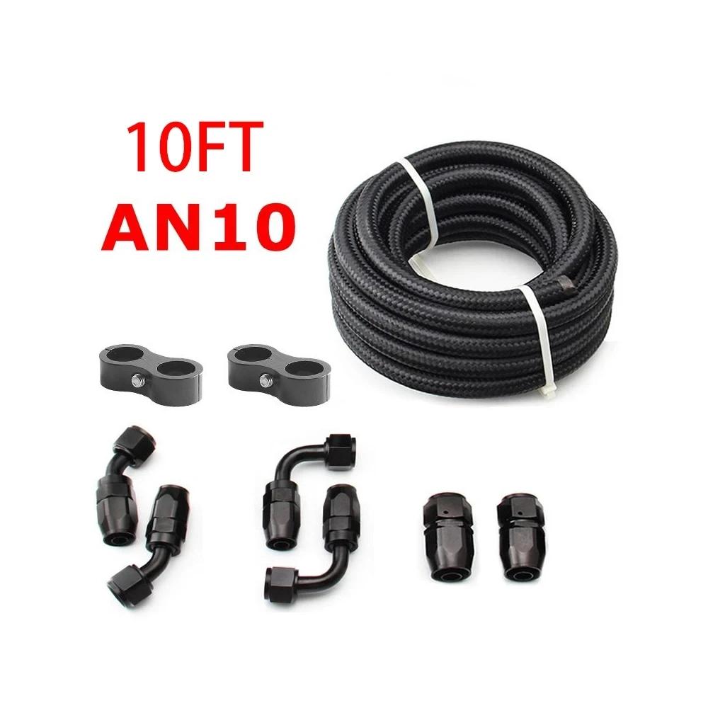 3M AN10/AN8/AN6 CPE масляные топливные фитинги конец шланга 0+45+90+180 градусов комплект масляного адаптера AN6 плетеный масляный топливный шланг с зажимами