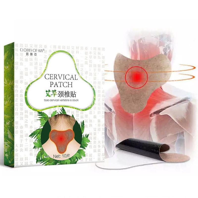 10pcs/box Chinese Neck Moxa Moxibustion Plaster Leg Pain Relief Wormwood Sticker Self Heating Warming Meridians Patches Plaster