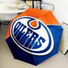 Edmonton Oilers Emblem Umbrella Folding umbrella, automatic umbrella 8-Frame for Travel, camping Use Gift for Halloween Christmas