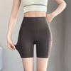Женские защитные шорты с боковыми карманами, однотонные, высокоэластичные, летние шорты, впитывающие пот, с функцией подъема бедер