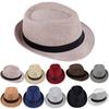 Соломенная шляпа Trilby Sun Hat Мужская женская летняя Панама Дизайнерская пляжная шляпа Fedora