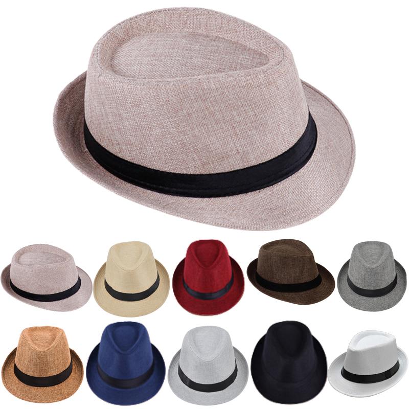 Соломенная шляпа Trilby Sun Hat Мужская женская летняя Панама Дизайнерская пляжная шляпа Fedora