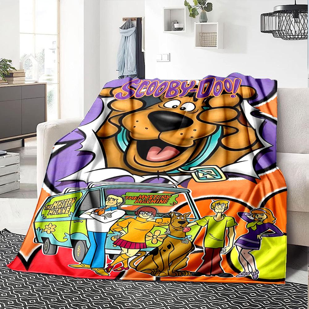 Scoobydoo Mystery Machine Adventure Flannel Blanket Super Soft Warm Cozy Blanket For Sofa Bed Office Travel Allseason Home Decor Gift