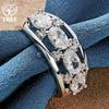 925 Sterling Silver Four Round AAA Zircon Ring Jewelry