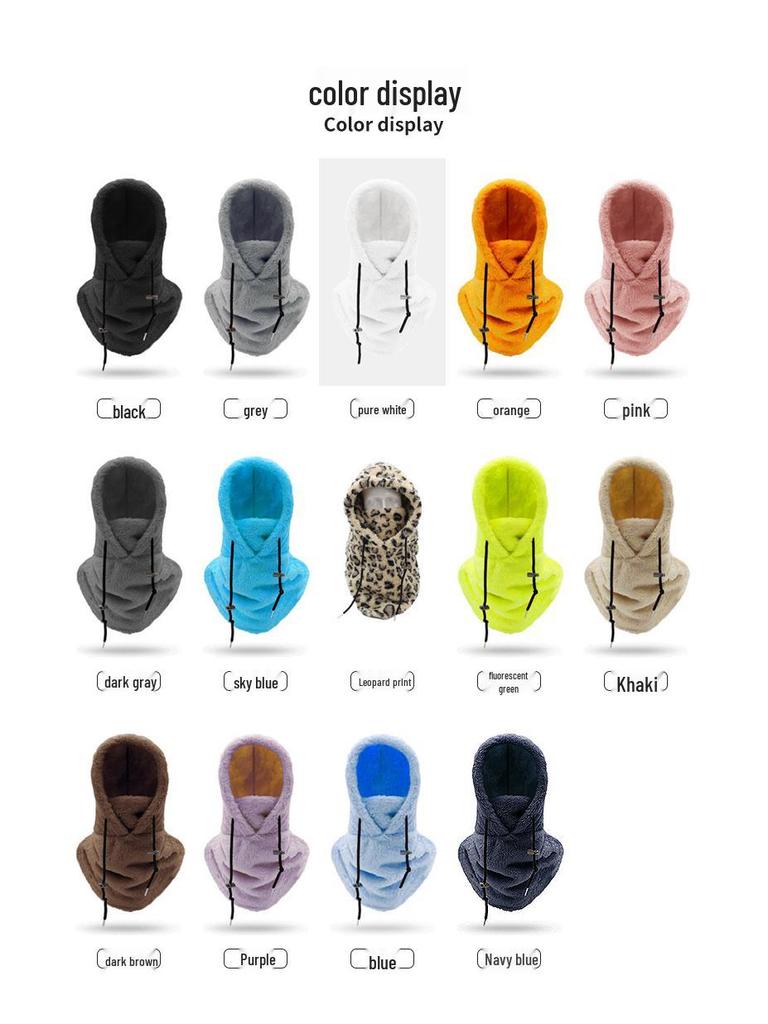 Зимняя шапка из арктического флиса для велоспорта и катания на лыжах: Ветрозащитный, Защищающий от холода капюшон и манишка