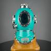 45.72 Cm Green Deep Sea Scuba Divers Diving Helmet with Wooden Base Marine Nautical Boston Scuba Diving Helmet Best Gift Item