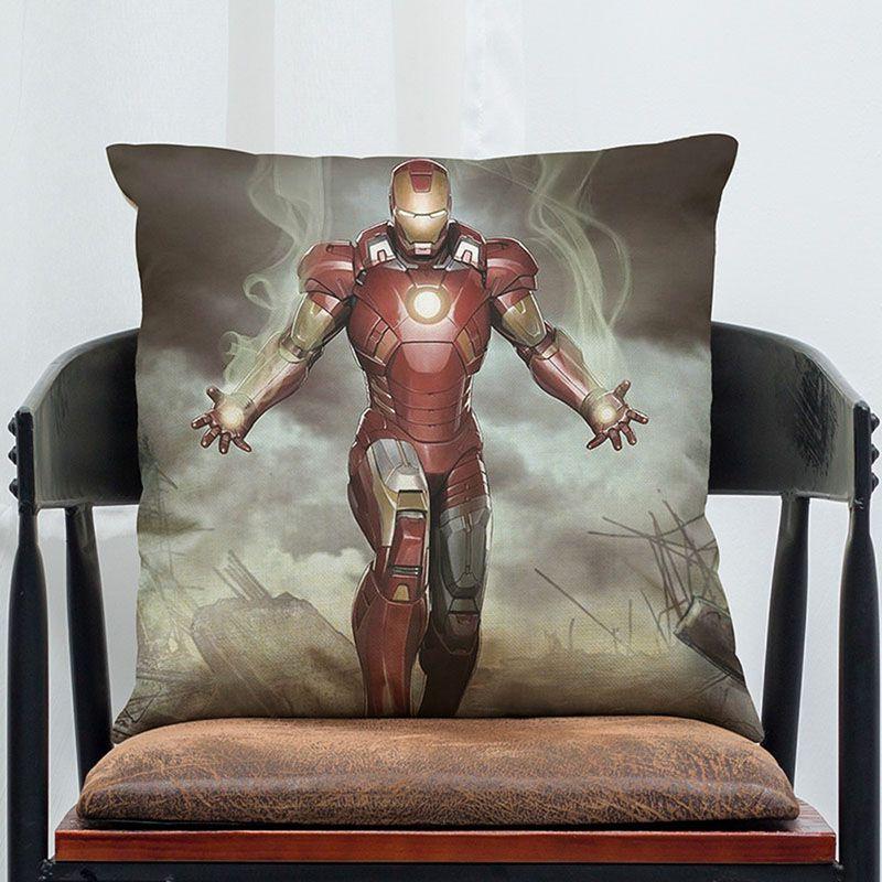 Роскошная супермягкая наволочка для подушки «Альянс Мстителей» с культовым дизайном Железного человека