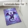 Dragon Phoenix Theme Crystal Velvet Rug Personalized Custom Name Text Soft Floor Mat Home Decor