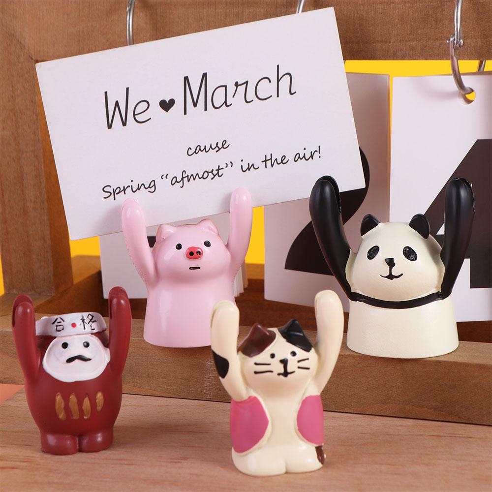 Resin Desktop Memo Clip Holder Messege Photo Stander Clip Lovely Hand Raising Card Clip Rome