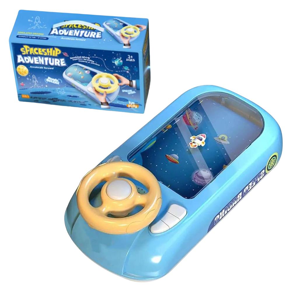 Driving Simulator with Music and Vehicle Sound Effects Steering Wheel Toys Toddler Simulated Driving Racing Car Game for Kids