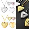 Men Women Lover Jewelry Friend Photo Picture Locket Heart Shaped Necklace Pendant