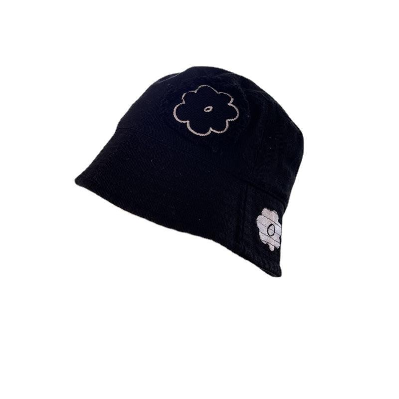 Вышитая цветочная шляпа-ведро для девочек, чтобы показать свое лицо весной и летом, шляпа-ведро для улицы, корейская версия шляпы-ведро,