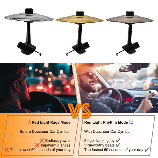 2Pcs Car Vent Mini Drum Crash Cymbal for Car Vent Car Dashboard