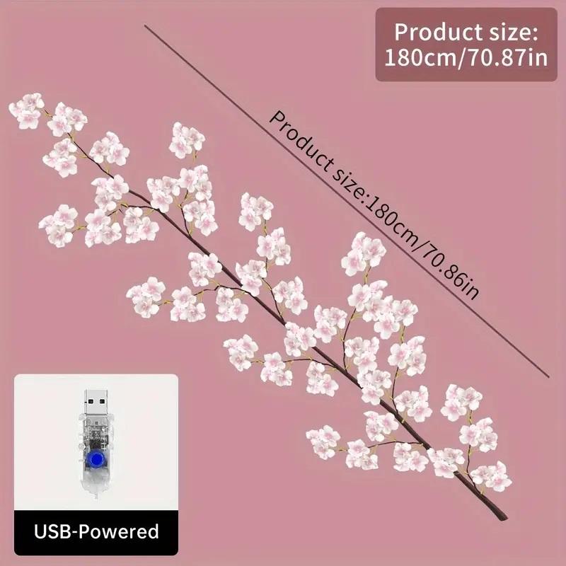 D5 96 светодиодов Светодиодные огни «Цветущая сакура» Питание от USB Сделай сам 8 режимов Лампа для домашнего декора Вечеринка Свадьба Рождество Фестиваль Домашний Праздничный Декор
