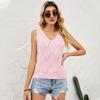 Летняя женская модная майка, сплошной цвет, камзол, жилет, вязаная майка