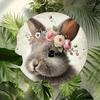 Retro Easter Rabbit Metal Tin Sign Round Wall Decor Rustic Holiday Party Home Garden Porch Decoration 2D Plaque